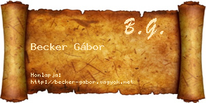 Becker Gábor névjegykártya